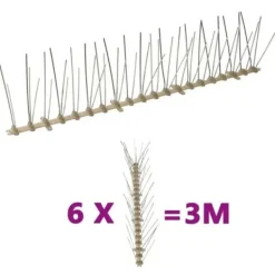 New vidaXL Set med 6 spetsar i 5 rader mot fåglar Plast 3 m Insektsmedel & Djuravvisande Medel