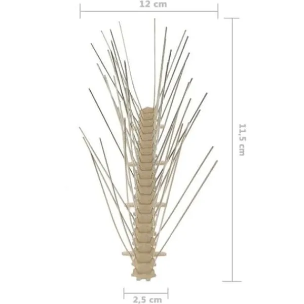 New vidaXL Set med 6 spetsar i 5 rader mot fåglar Plast 3 m Insektsmedel & Djuravvisande Medel