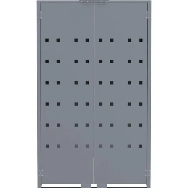 Online Skjul för sopkärl för 2 platser grå 138x79x117 cm stål Skjul, Garage & Carports