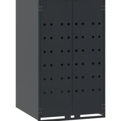 vidaXL Skjul för sopkärl för 3 platser antracit 207x79x117 cm stål