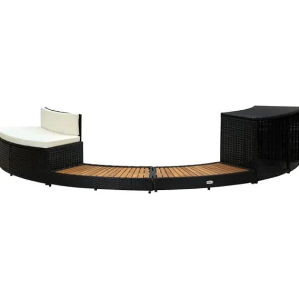 vidaXL Spa Frame Black Resin Rotting och Acacia Wood