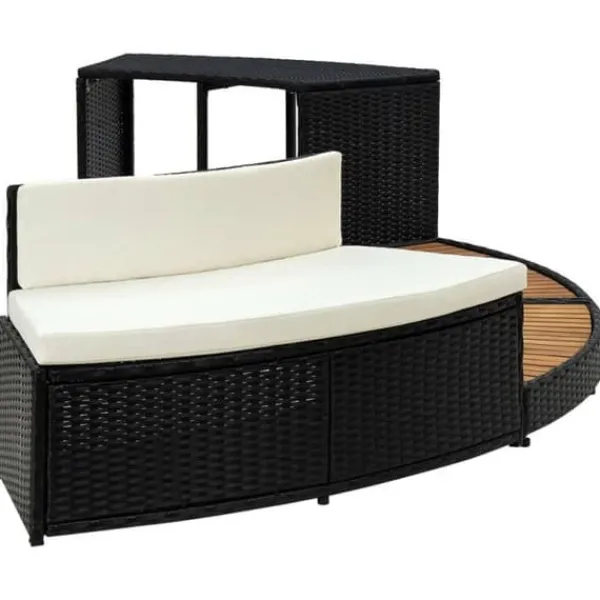 vidaXL Spa Frame Black Resin Rotting och Acacia Wood