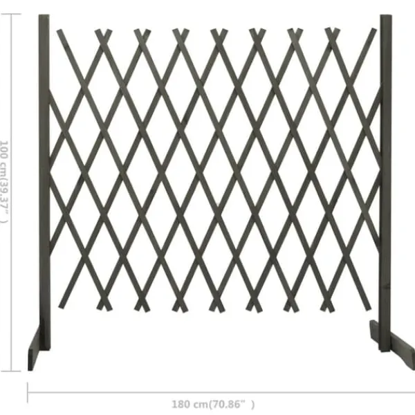 vidaXL Spaljéstaket grå 180x100 cm massivt granträ - Staket
