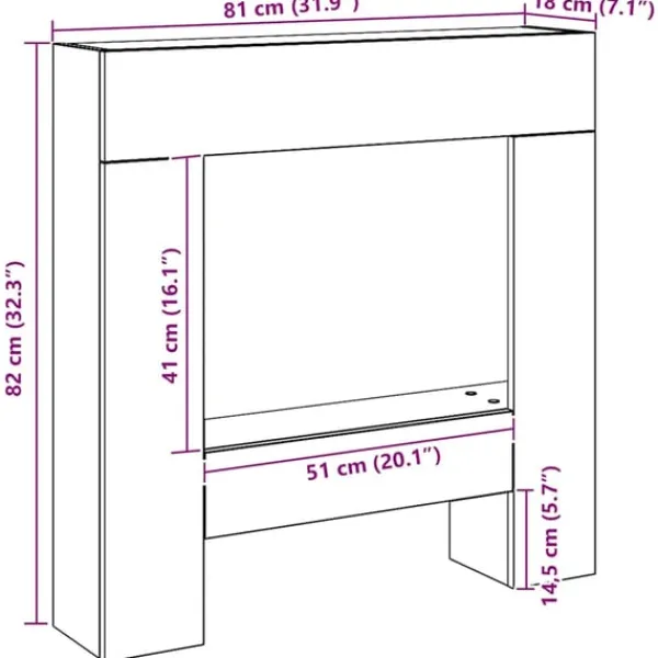 vidaXL Spiselkrans artisan ek 81x18x82 cm konstruerat trä