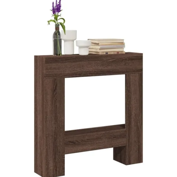vidaXL Spiselkrans brun ek 81x18x82 cm konstruerat trä
