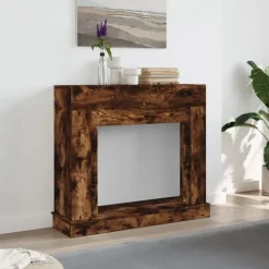 Online Spiselkrans rökfärgad ek 100x30x87,5 cm konstruerat trä Öppna Spisar