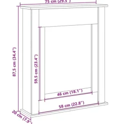 vidaXL Spiselkrans rökfärgad ek 75x20x87,5 cm konstruerat trä