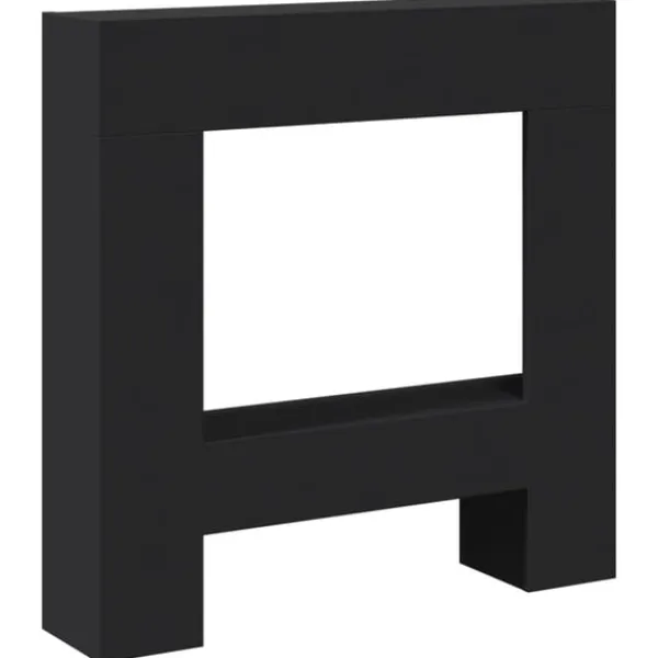 Online Spiselkrans svart 81x18x82 cm konstruerat trä Öppna Spisar