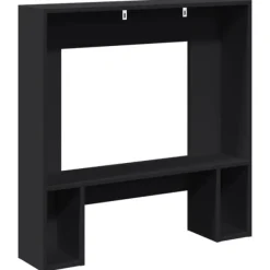 Online Spiselkrans svart 81x18x82 cm konstruerat trä Öppna Spisar