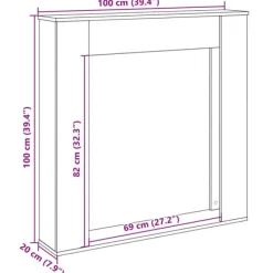 Clearance Spiselkrans svart 100x20x100 cm konstruerat trä Öppna Spisar
