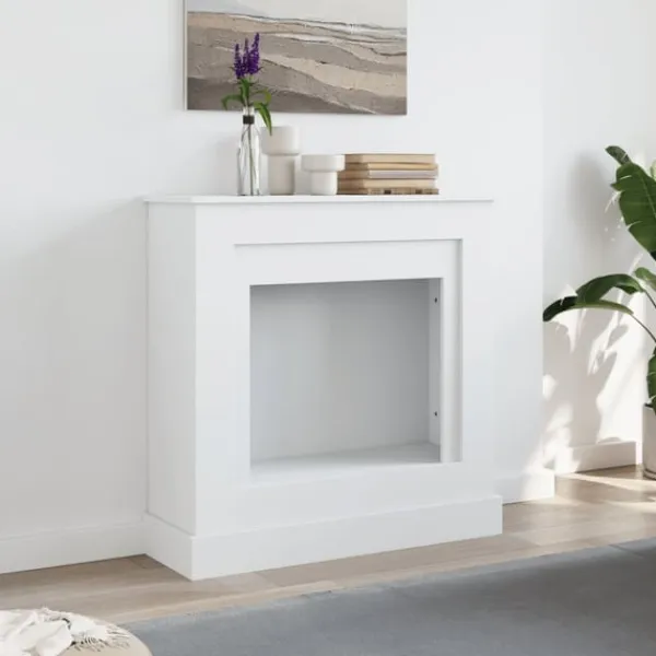 vidaXL Spiselkrans vit 90x30x90 cm konstruerat trä