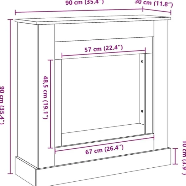 vidaXL Spiselkrans vit 90x30x90 cm konstruerat trä