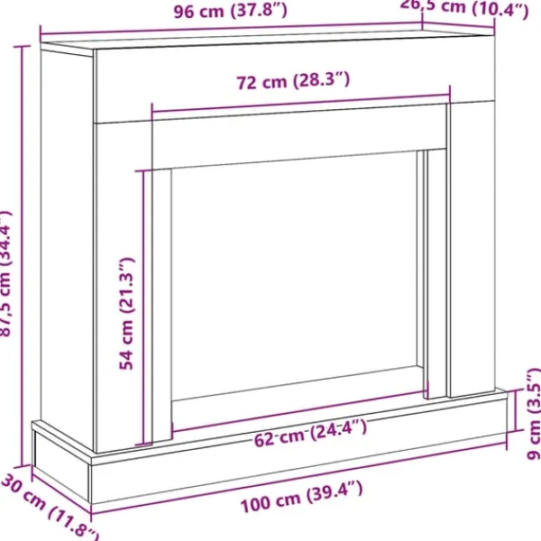 Discount Spiselkrans 100x30x87,5 cm konstruerat trä Öppna Spisar