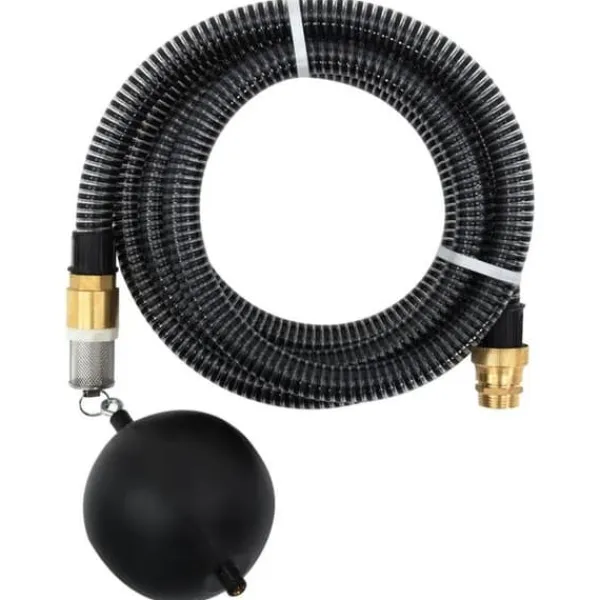 vidaXL sugslang med mässingsanslutningar Svart 1,1" 5 m PVC 151059
