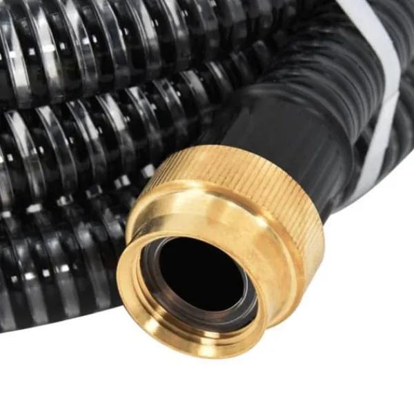vidaXL sugslang med mässingsanslutningar Svart 1,1" 5 m PVC 151059
