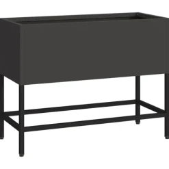 Hot Svart Metall 60 x 26 x 45 cm Krukor Metallkruka Rektangulär Krukor & Växtbehållare