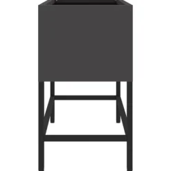 Hot Svart Metall 60 x 26 x 45 cm Krukor Metallkruka Rektangulär Krukor & Växtbehållare