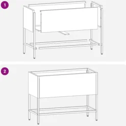 Hot Svart Metall 60 x 26 x 45 cm Krukor Metallkruka Rektangulär Krukor & Växtbehållare