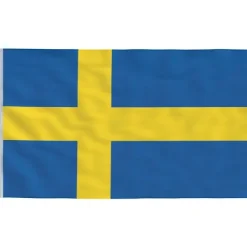 Sveriges flagga med flaggstång 5,55 m aluminium Flaggor & Vindstrutar
