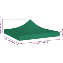 vidaXL Tak till partytält 3x3 m grön 270 g/m² - Tak till partytält & lusthus