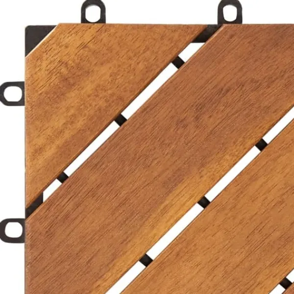 Hot Trall 10 st 30x30 cm massivt akaciaträ - Golvbeläggning Trädgårdsprydnader