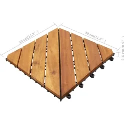Hot Trall 10 st 30x30 cm massivt akaciaträ - Golvbeläggning Trädgårdsprydnader