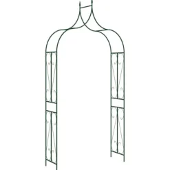 vidaXL Trädgårdsbåge mörkgrön 120x38x258 cm järn - Bersåer, spaljéer & pergolor