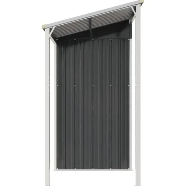 vidaXL Trädgårdsbod med förlängt tak antracit 277x110,5x181 cm stål - Förråd & Redskapsbodar