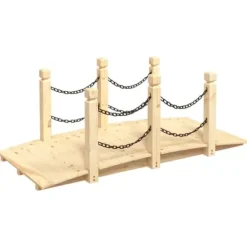 Clearance Trädgårdsbro med kedjeräcken 150x67x56cm massivt granträ - Trädgårdsbroar Trädgårdsbroar