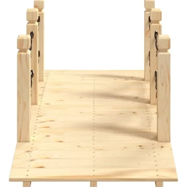 Clearance Trädgårdsbro med kedjeräcken 150x67x56cm massivt granträ - Trädgårdsbroar Trädgårdsbroar