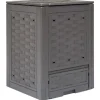 vidaXL Trädgårdskompost brun 60x60x83 cm 300 L plastrotting - Komposterare