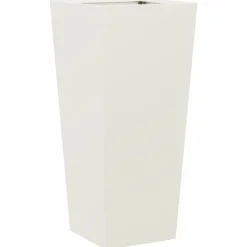 vidaXL Trädgårdskruka vit 35x35x75 cm stål