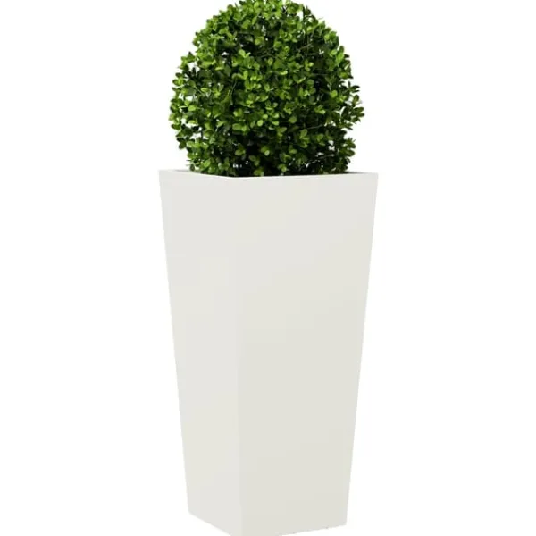 vidaXL Trädgårdskruka vit 35x35x75 cm stål