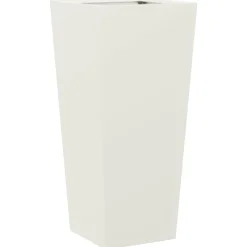 vidaXL Trädgårdskruka vit 35x35x75 cm stål