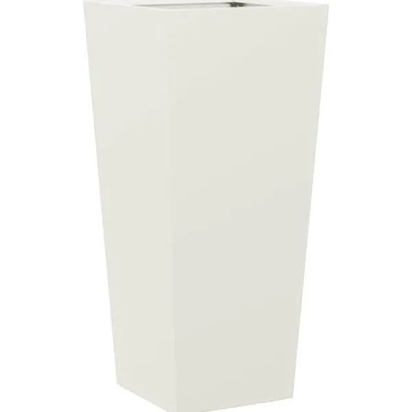 vidaXL Trädgårdskruka vit 35x35x75 cm stål