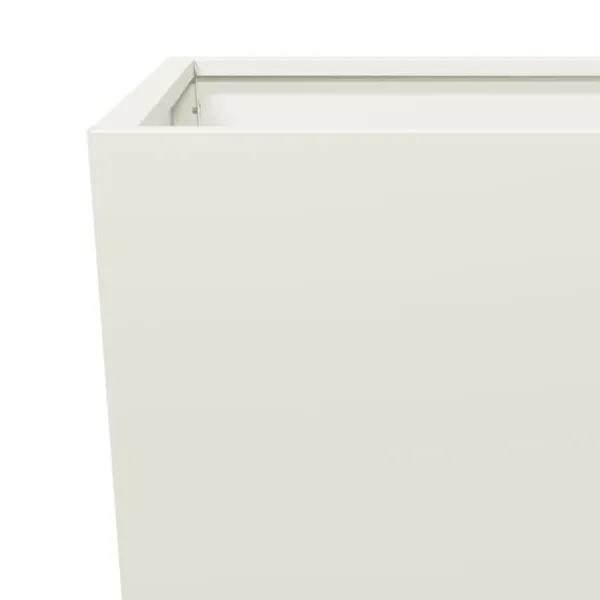 vidaXL Trädgårdskruka vit 35x35x75 cm stål