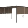 New Trädgårdspaviljong med draperier 4x3x2,25 m taupe - Partytält & paviljoner Valvbågar, Spaljéer, Bersåer & Pergolor