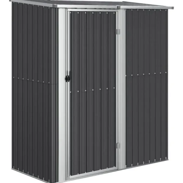 vidaXL Trädgårdsskjul antracit 180,5x97x209,5 cm galvaniserat stål - Förråd & Redskapsbodar