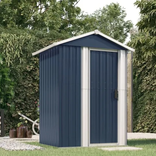 vidaXL Trädgårdsskjul antracit 126x97,5x177 cm galvaniserat stål - Förråd & Redskapsbodar