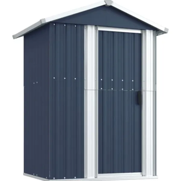 vidaXL Trädgårdsskjul antracit 126x97,5x177 cm galvaniserat stål - Förråd & Redskapsbodar