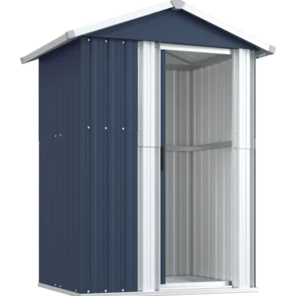 vidaXL Trädgårdsskjul antracit 126x97,5x177 cm galvaniserat stål - Förråd & Redskapsbodar