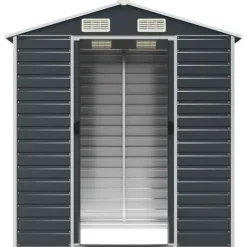 vidaXL Trädgårdsskjul antracit 191x130x198 cm galvaniserat stål - Förråd & Redskapsbodar