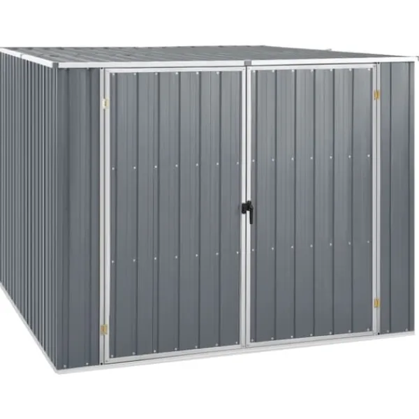 Discount Trädgårdsskjul grå 195x198x159 cm galvaniserat stål - Förråd & Redskapsbodar Skjul, Garage & Carports