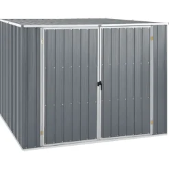 Discount Trädgårdsskjul grå 195x198x159 cm galvaniserat stål - Förråd & Redskapsbodar Skjul, Garage & Carports
