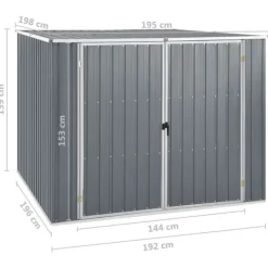 Discount Trädgårdsskjul grå 195x198x159 cm galvaniserat stål - Förråd & Redskapsbodar Skjul, Garage & Carports