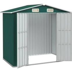 vidaXL Trädgårdsskjul grön 205x129x183 cm galvaniserat stål - Förråd & Redskapsbodar
