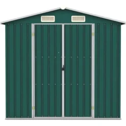 vidaXL Trädgårdsskjul grön 205x129x183 cm galvaniserat stål - Förråd & Redskapsbodar