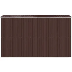 Discount Trädgårdsskjul mörkbrun 192x357x223 cm galvaniserat stål - Förråd & Redskapsbodar Skjul, Garage & Carports
