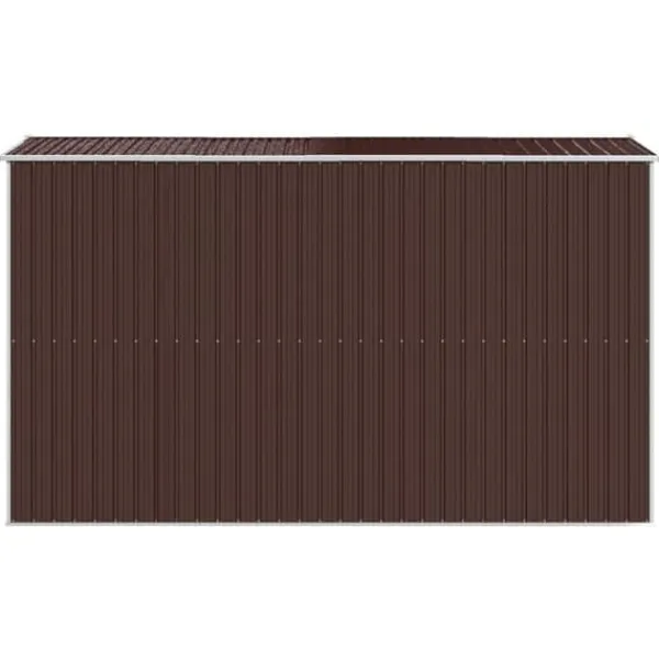 Discount Trädgårdsskjul mörkbrun 192x357x223 cm galvaniserat stål - Förråd & Redskapsbodar Skjul, Garage & Carports