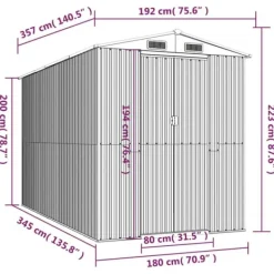 Discount Trädgårdsskjul mörkbrun 192x357x223 cm galvaniserat stål - Förråd & Redskapsbodar Skjul, Garage & Carports